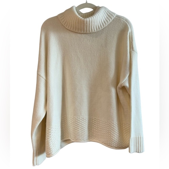 Madewell Sadler Turtleneck Ivory Sweater Sz 1X Knit Wool Pullover - Picture 2 of 6